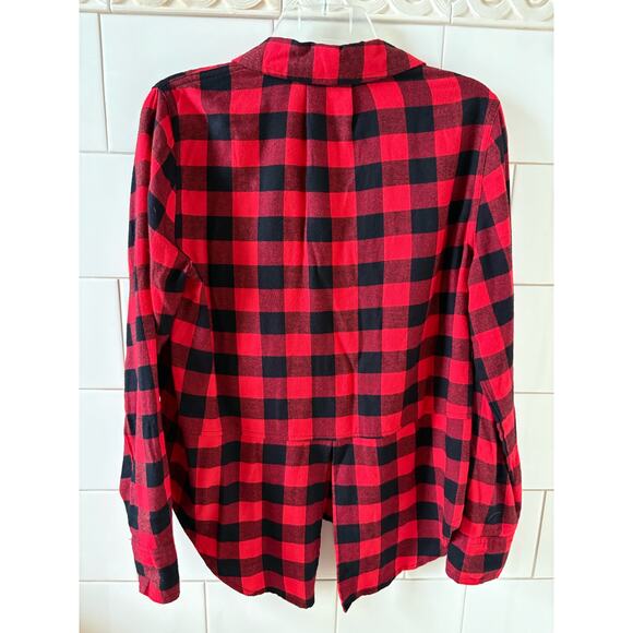 Calvin Klein Jeans Buffalo Check Red Black Flannel Womens size S - Picture 2 of 5